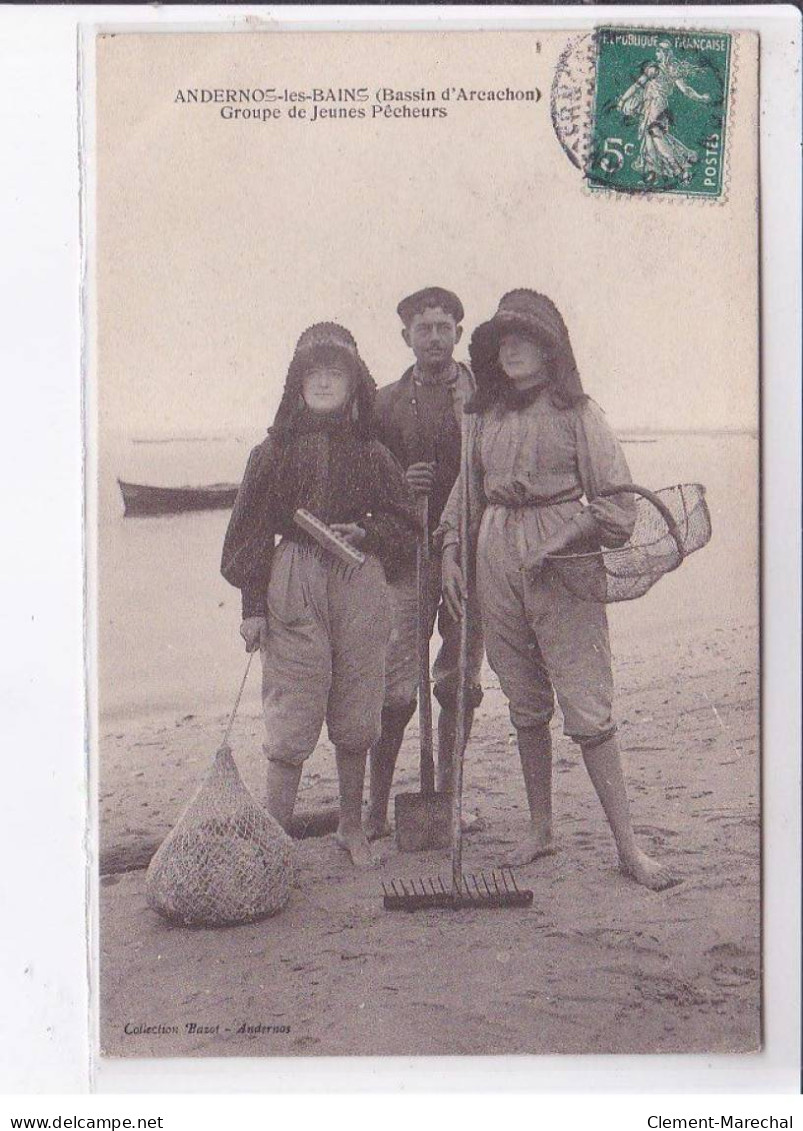 ANDERNOS-LES-BAINS: Groupe De Jeunes Pêcheurs - Très Bon état - Andernos-les-Bains