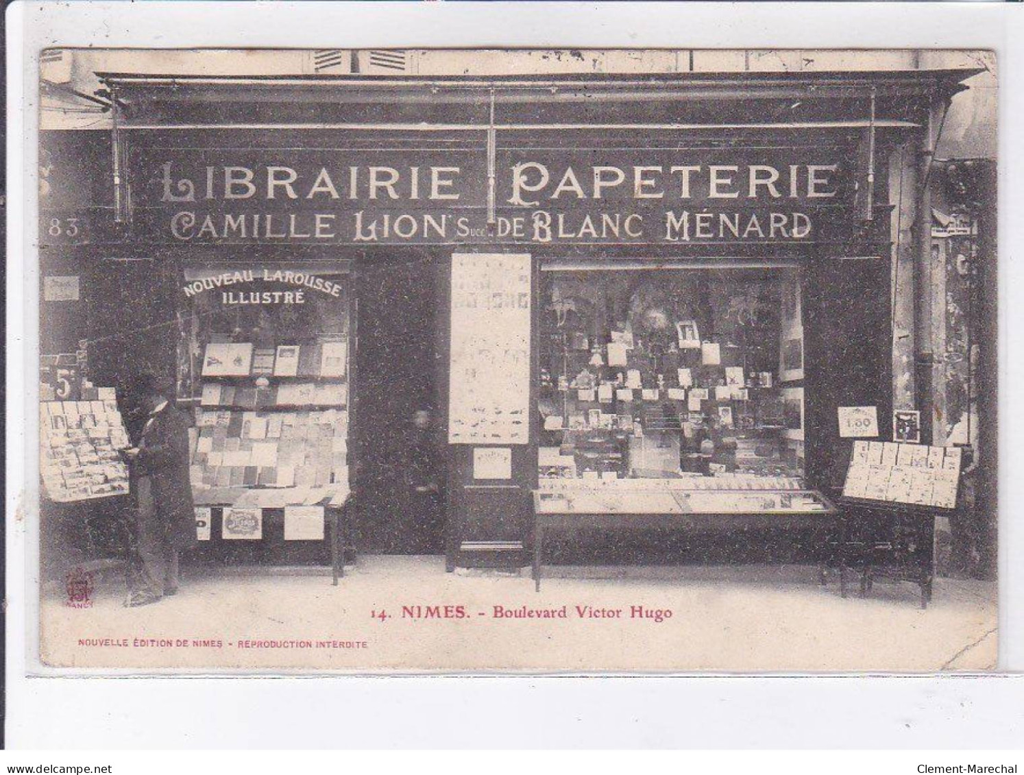 NIMES: Boulevard Victor Hugo, Librairie Papeterie Camille Lions De Blanc Ménard - état - Nîmes