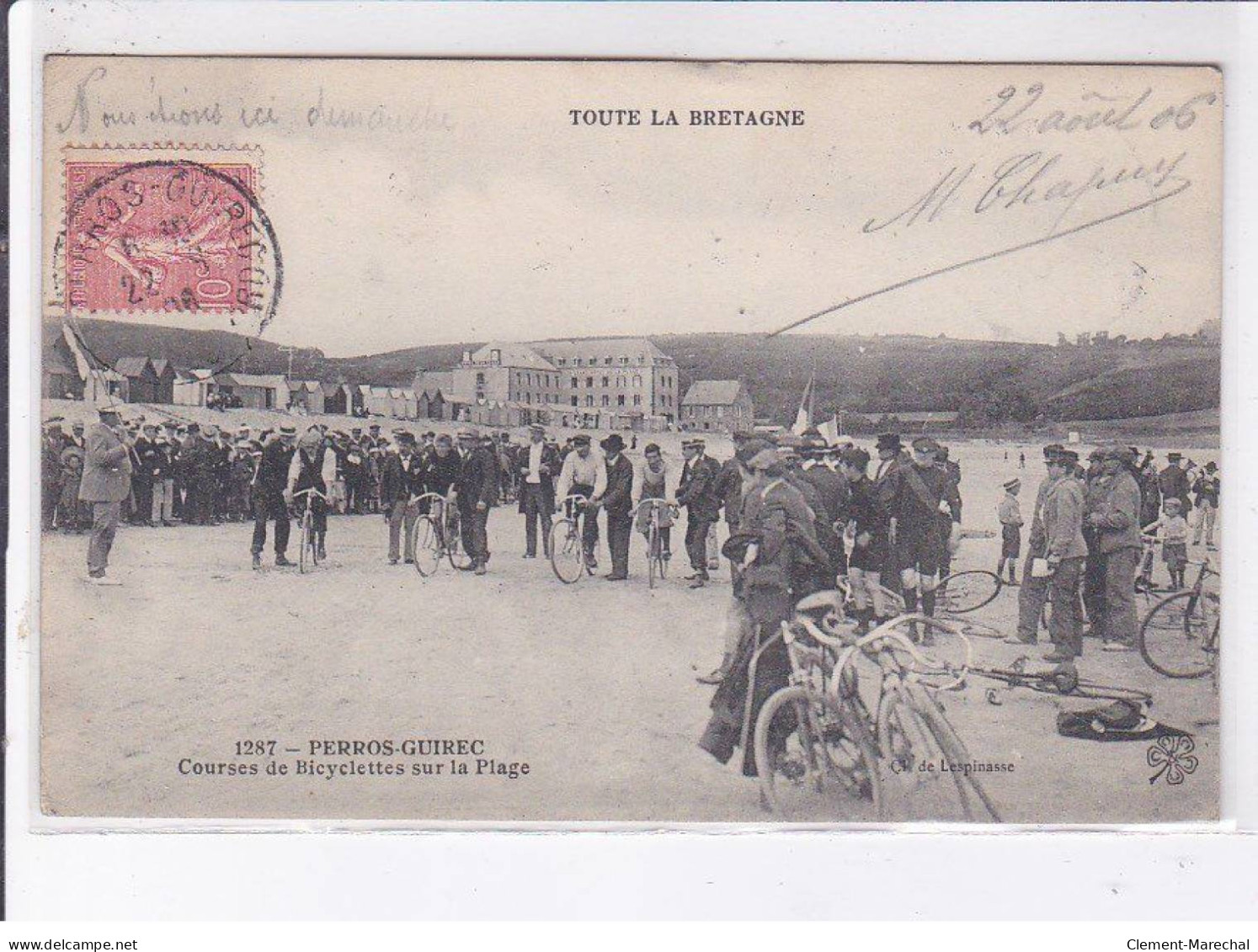 PERROS-GUIREC: Courses De Bicyclettes Sur La Plage - Très Bon état - Perros-Guirec