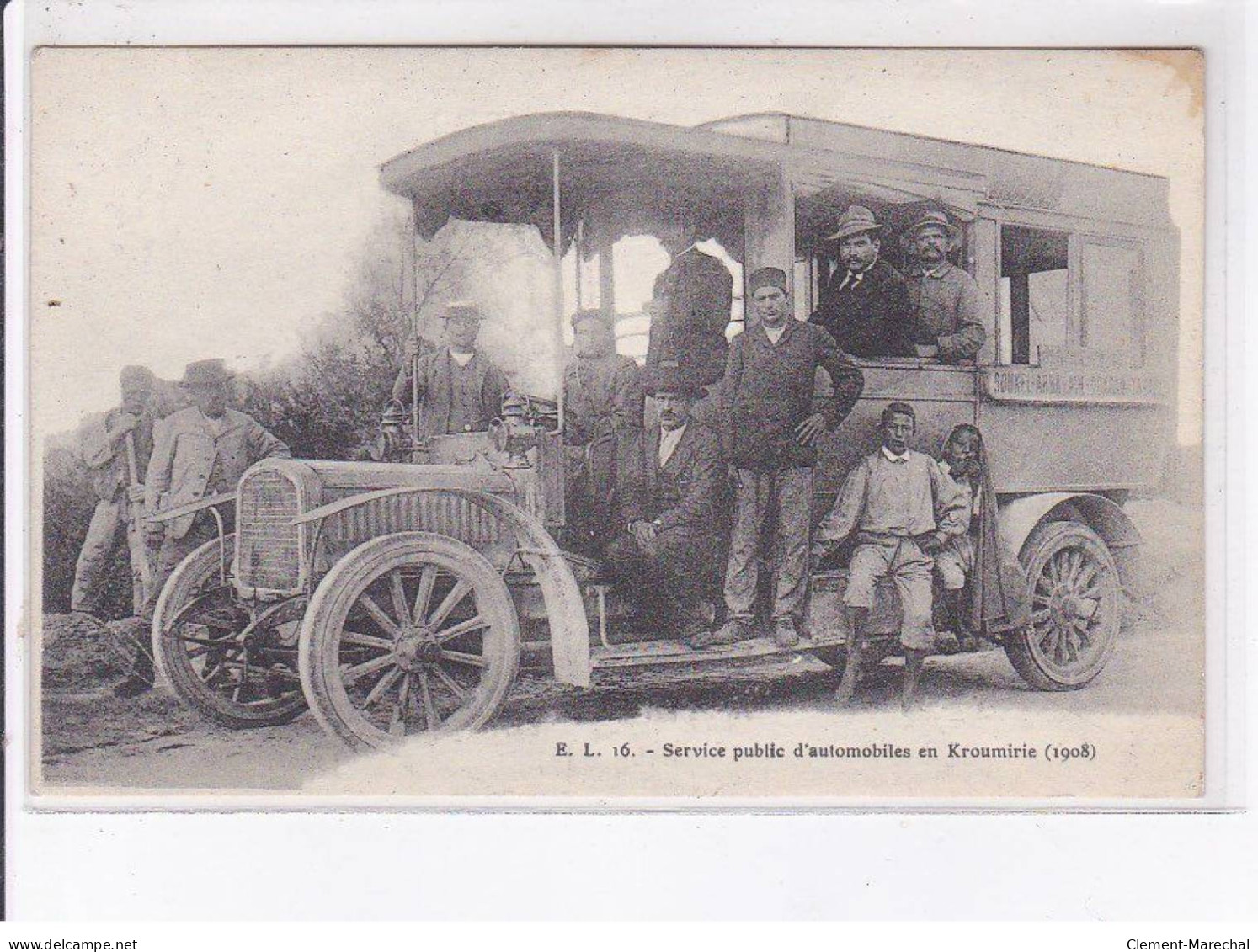 TUNISIE: Autobus Service Public D'automobile En Kroumirie 1908 - Très Bon état - Tunisie