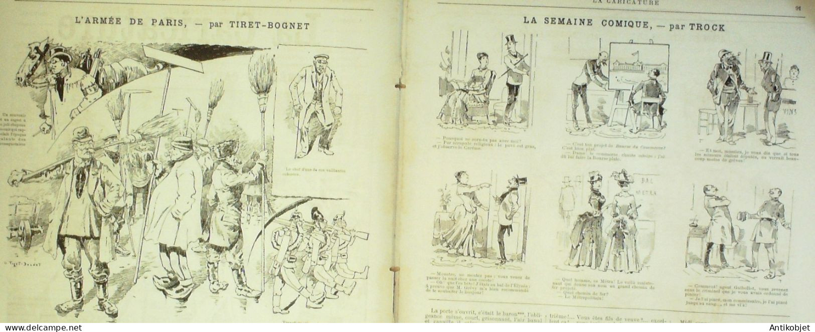 La Caricature 1886 N°325 Armée De Paris Tiret-Bognet Voix Du Sang Caran D'Ache Carnaval Job - Magazines - Before 1900