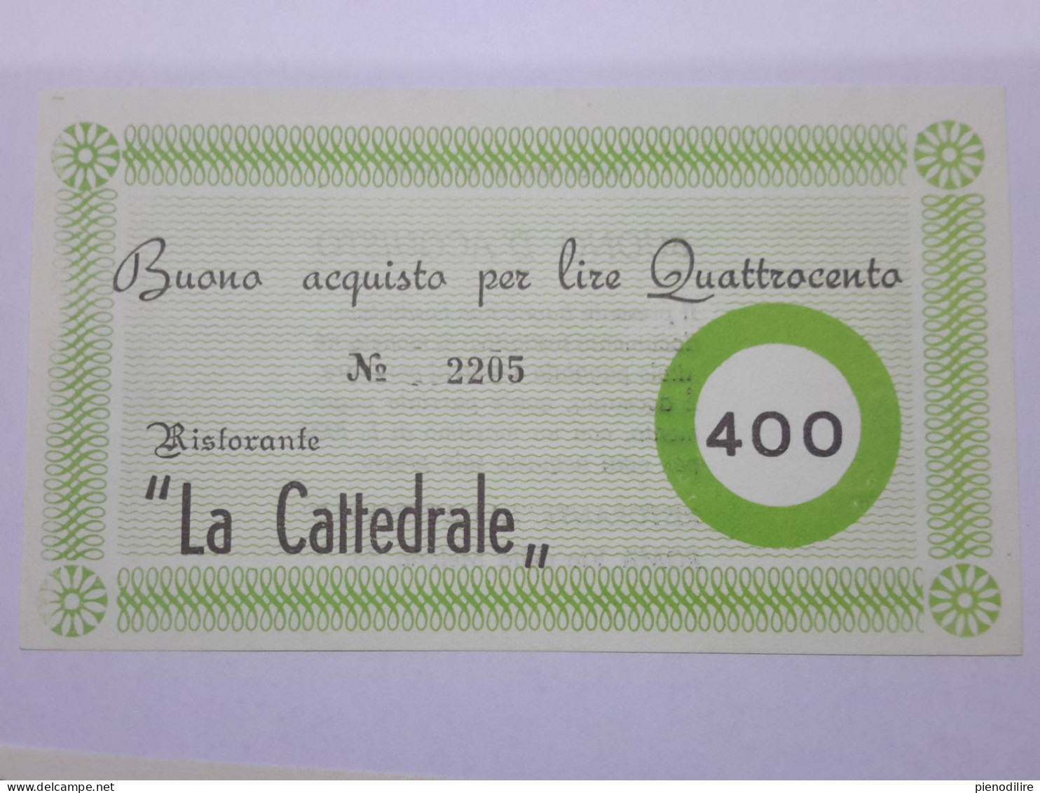 LOTTO 4Pz. 100 200 300 400 LIRE BUONI ACQUISTO RISTORANTE LA CATTEDRALE ROMA VALIDO FINO AL 31.12.1976 (A.4) - [10] Assegni E Miniassegni