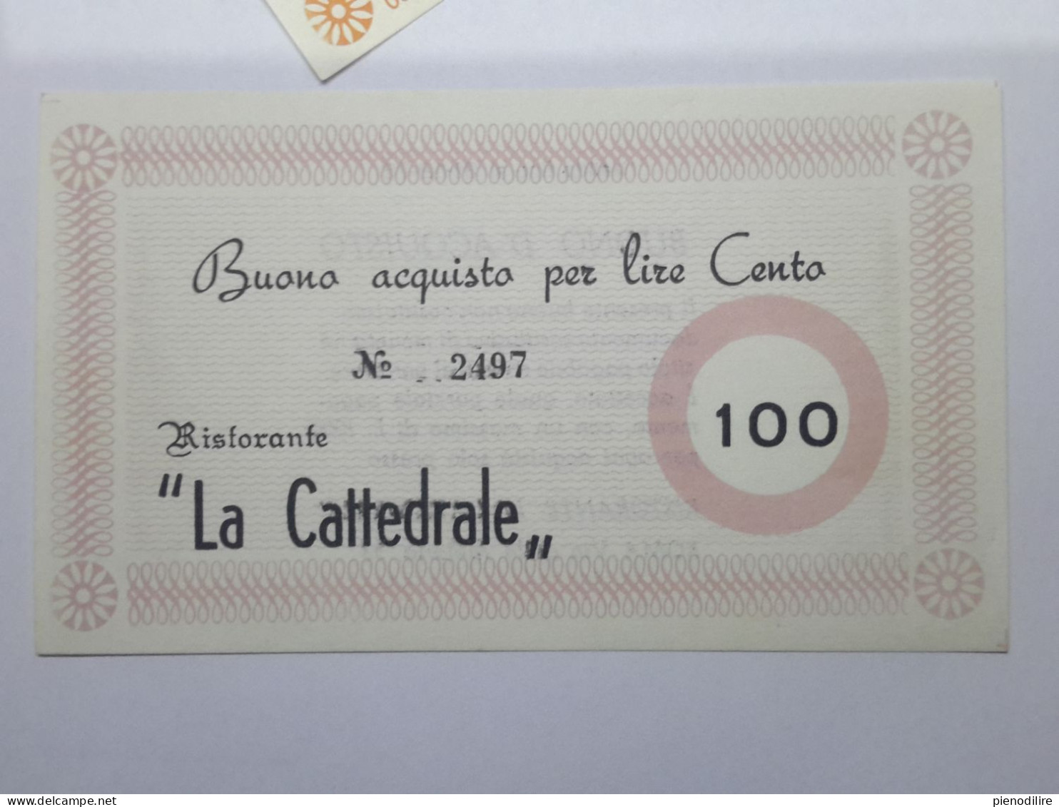 LOTTO 4Pz. 100 200 300 400 LIRE BUONI ACQUISTO RISTORANTE LA CATTEDRALE ROMA VALIDO FINO AL 31.12.1976 (A.4)