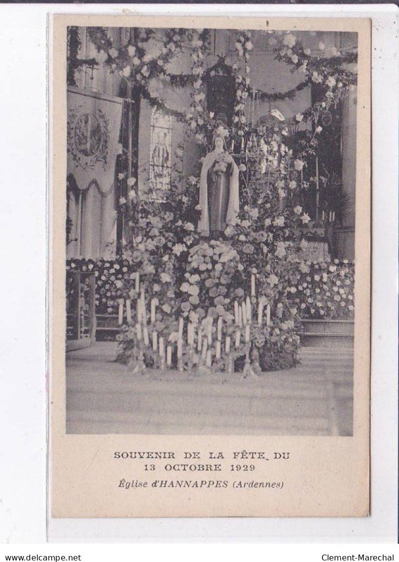 HANNAPPES: Souvenir De La Fête Du 13 Octobre 1929, église - Très Bon état - Andere & Zonder Classificatie