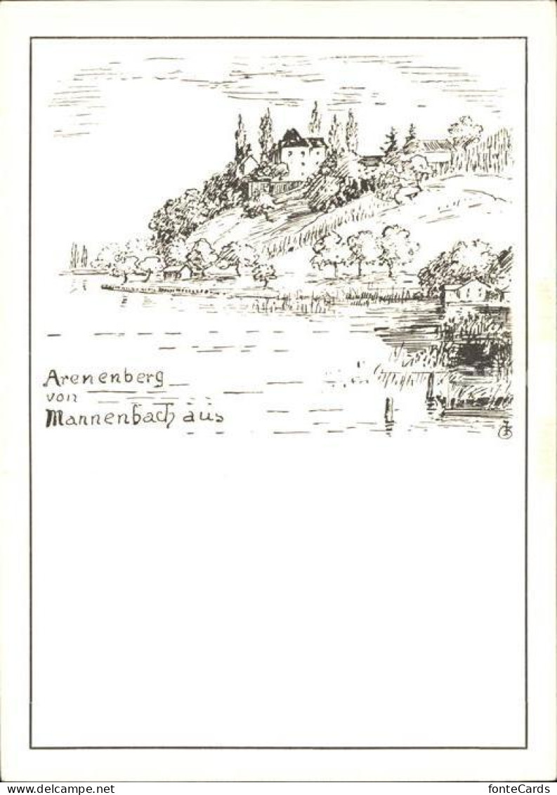 12589418 Arenenberg Blick Von Mannenbach Aus Kuenstlerkarte Arenenberg - Sonstige & Ohne Zuordnung