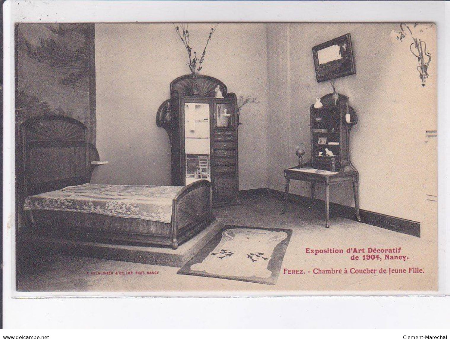 NANCY: Exposition D'art Décoratif De 1904, Flerez, Chambre à Coucher De Jeune Fille  (Art Nouveau) - Très Bon état - Nancy