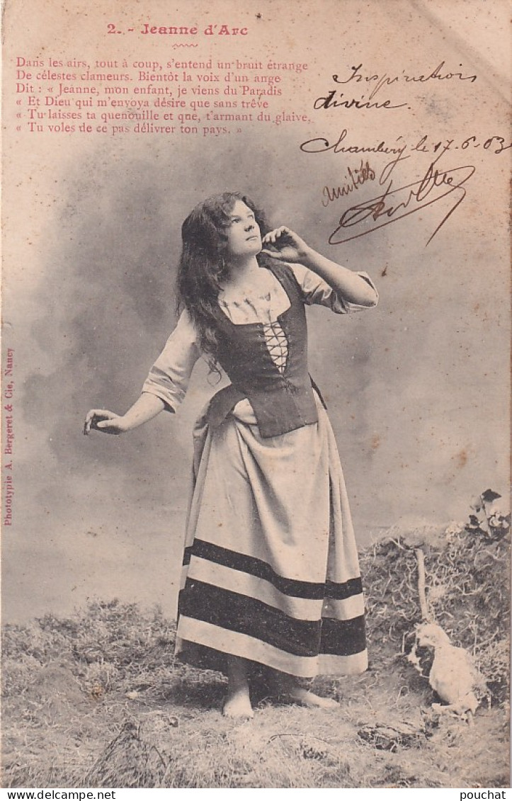 LE 28- " JEANNE D'ARC " - SERIE DE 5 CARTES - EDIT. BERGERET & Cie , NANCY - OBLITERATION 1903 - Storia