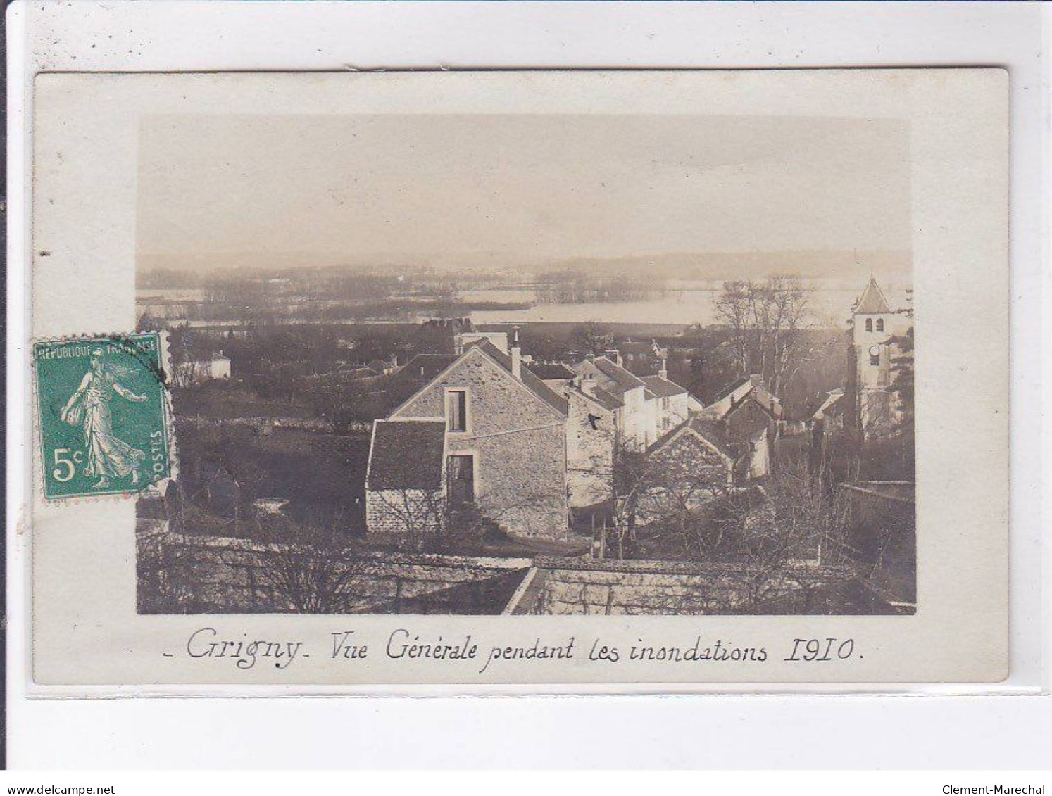 GRIGNY: Vue Générale Pendant Les Inondations 1910 - Très Bon état - Grigny