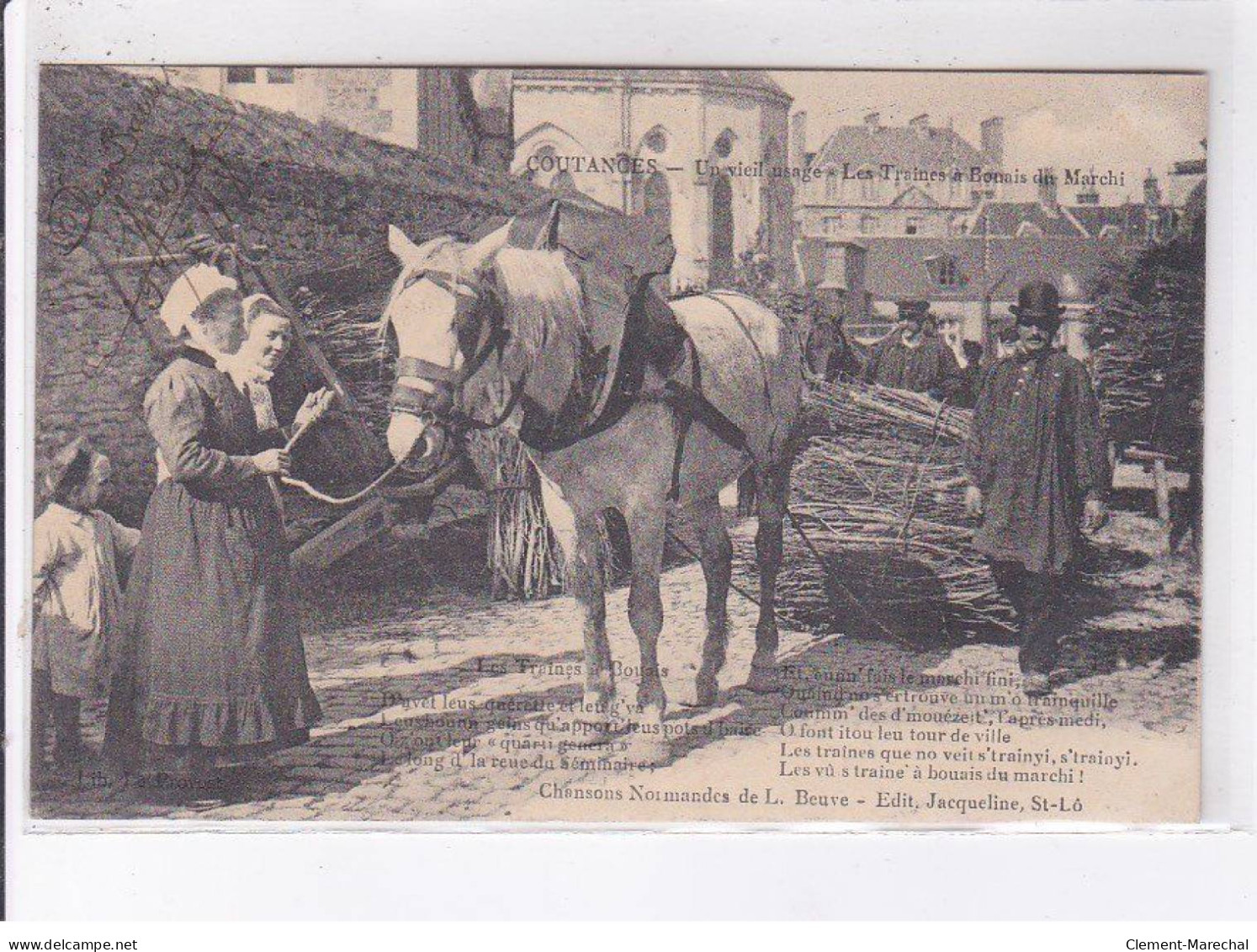 COUTANCES: Un Vieil Usage "les Traines à Bouais Des Marchi" - Très Bon état - Sonstige & Ohne Zuordnung