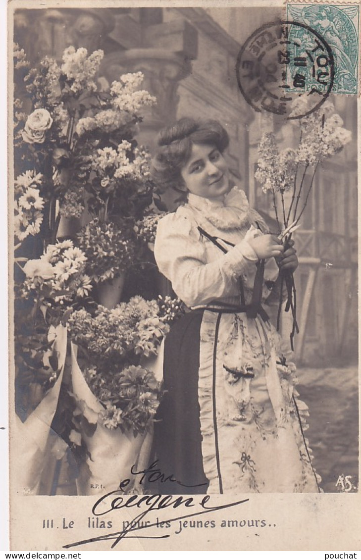 LE 28- " FLEURISSEZ MESDAMES " - SERIE DE 9 CARTES  - FLEURISTE ET LANGAGE DES FLEURS - OBLITERATION 1904 - Blumen