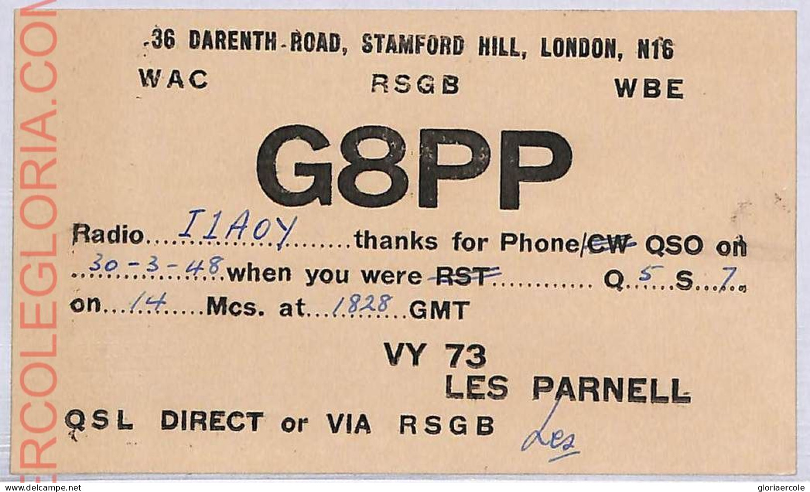 Ad9142 - GREAT BRITAIN - RADIO FREQUENCY CARD - England - 1948 - Radio