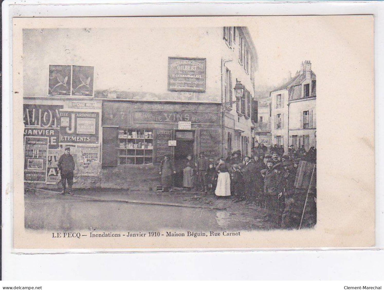 LE PECQ: Innondation Janvier 1910, Maison Béguin, Rue Carnot - Très Bon état - Le Pecq