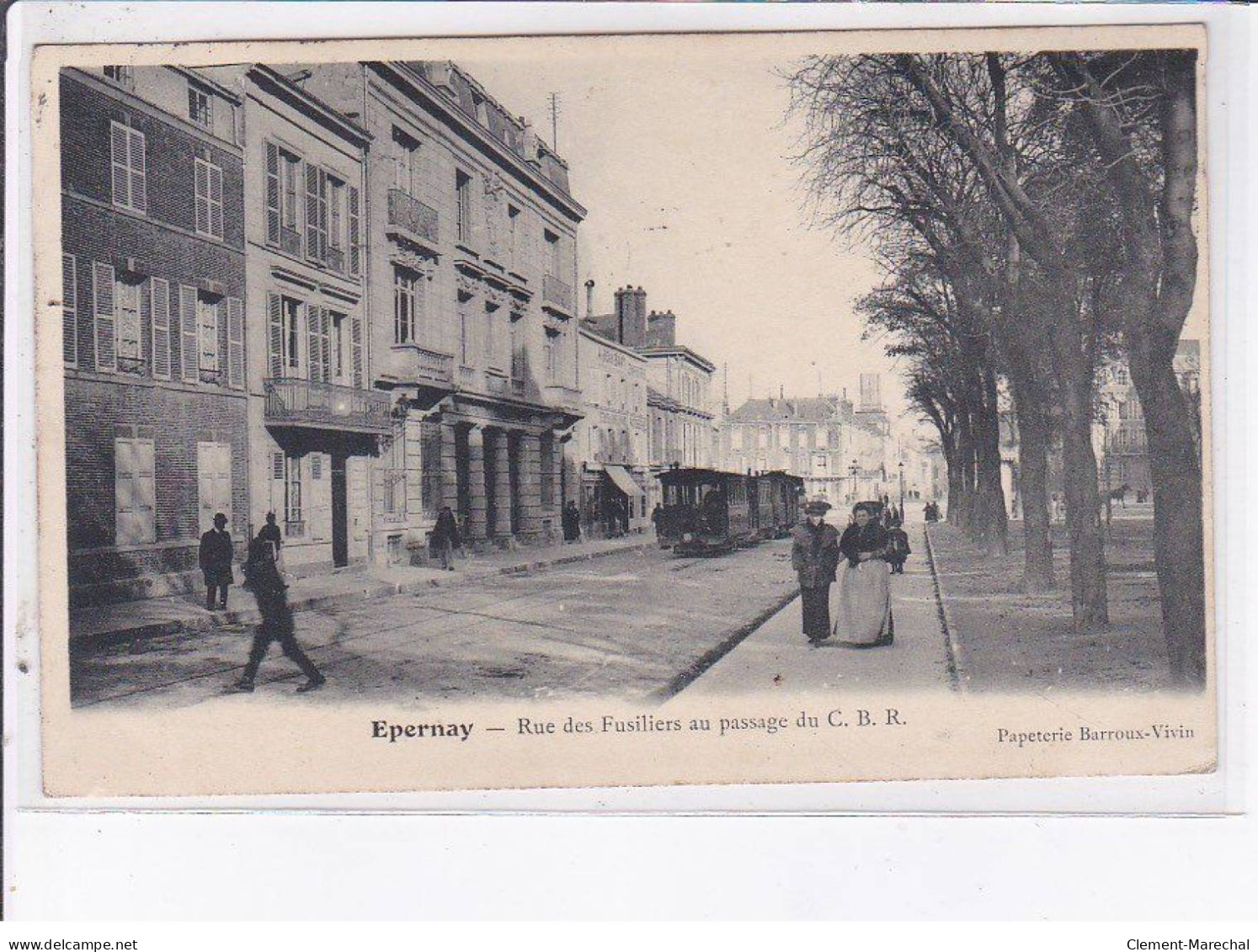 EPERNAY: Rue Des Fusiliers Au Passage Du C.B.R., Tramway - Très Bon état - Epernay