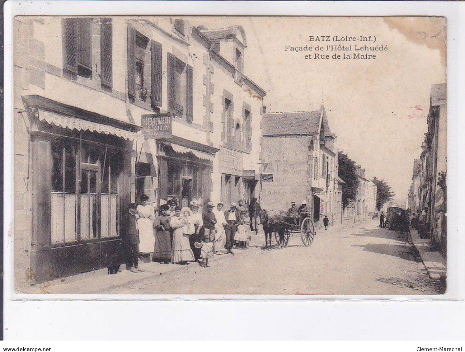 BATZ: Façade De L'hôtel Lehuédé Et Rue De La Maire - état - Batz-sur-Mer (Bourg De B.)