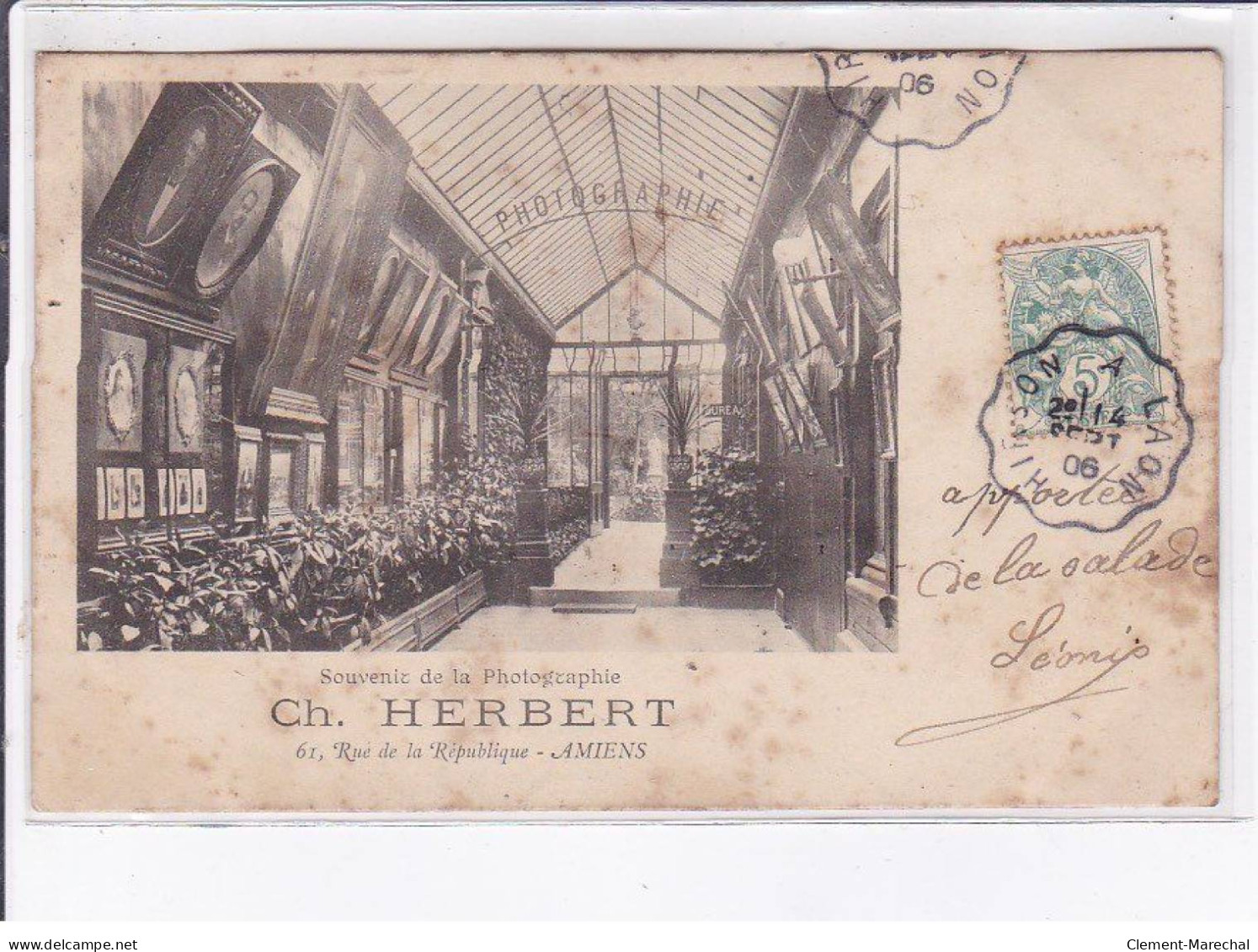 AMIENS: Souvenir De La Photographie, Ch. Herbert, 61 Rue De La République, Atelier - état - Amiens