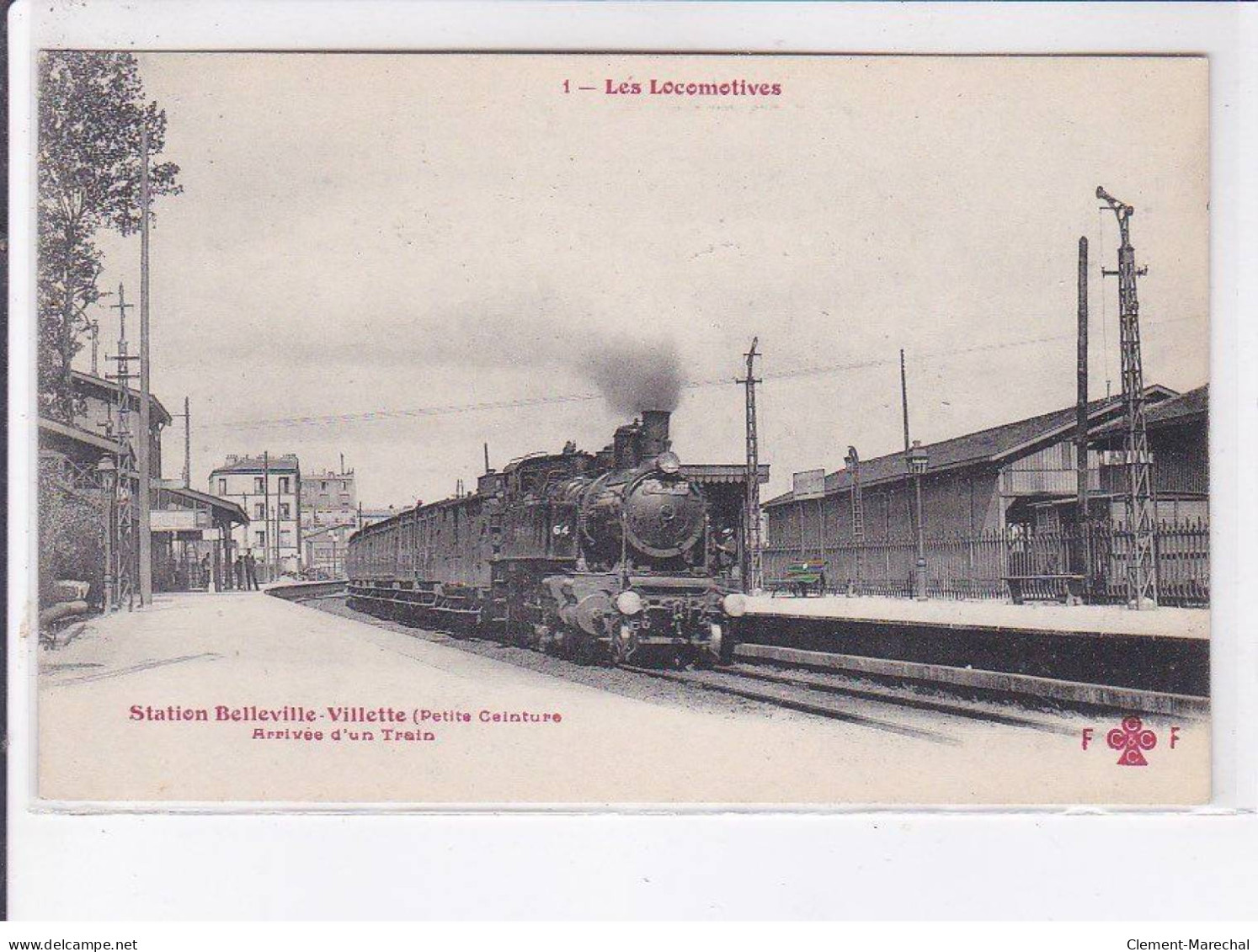 PARIS: 75019, Station Belleville-villette, Petite Ceinture, Arrivée D'un Train, Les Locomotives - Très Bon état - Other Monuments