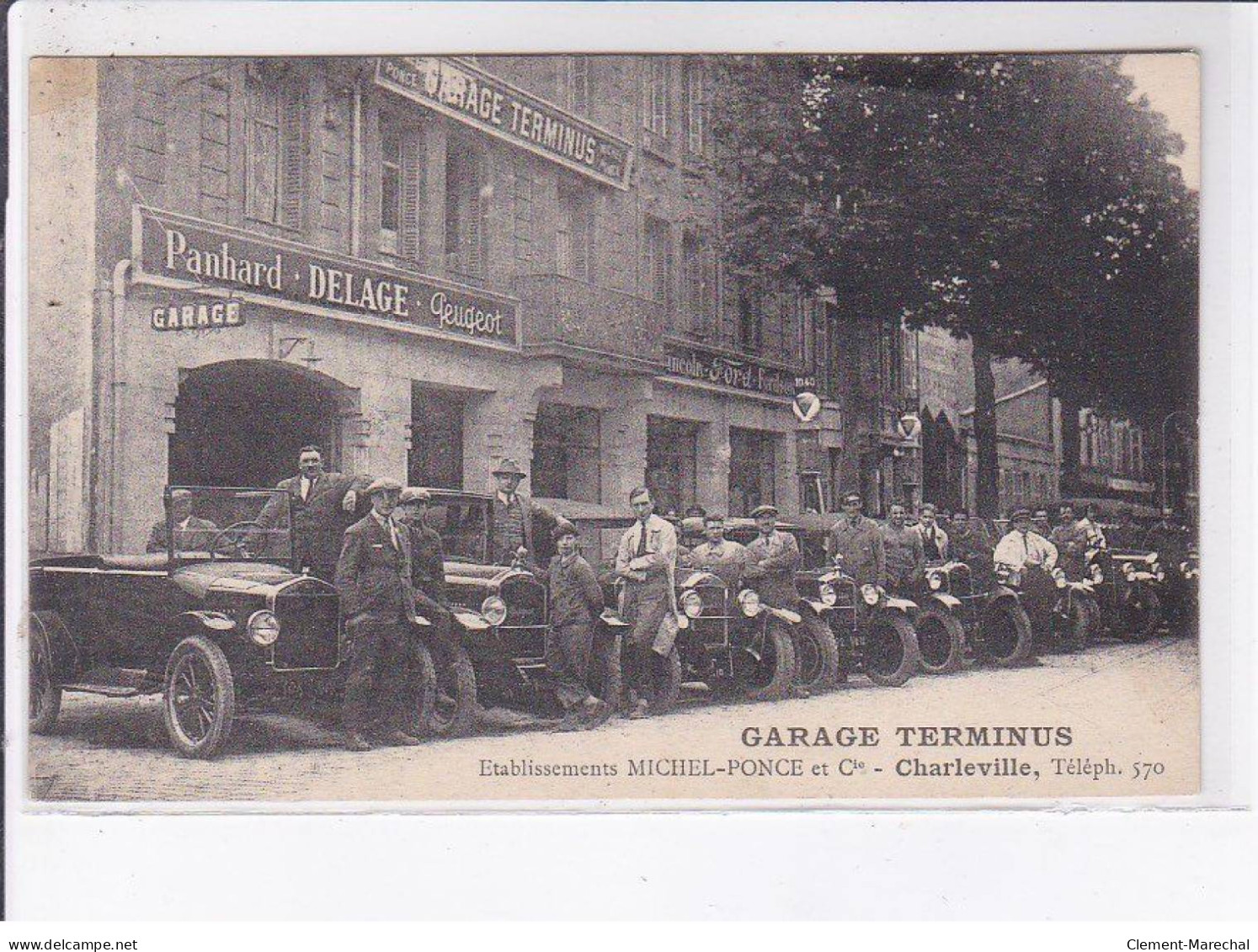 CHARLEVILLE: Garage Terminus, établissement Michel-Ponce, Panhard, Delage, Peugeot - Très Bon état - Charleville