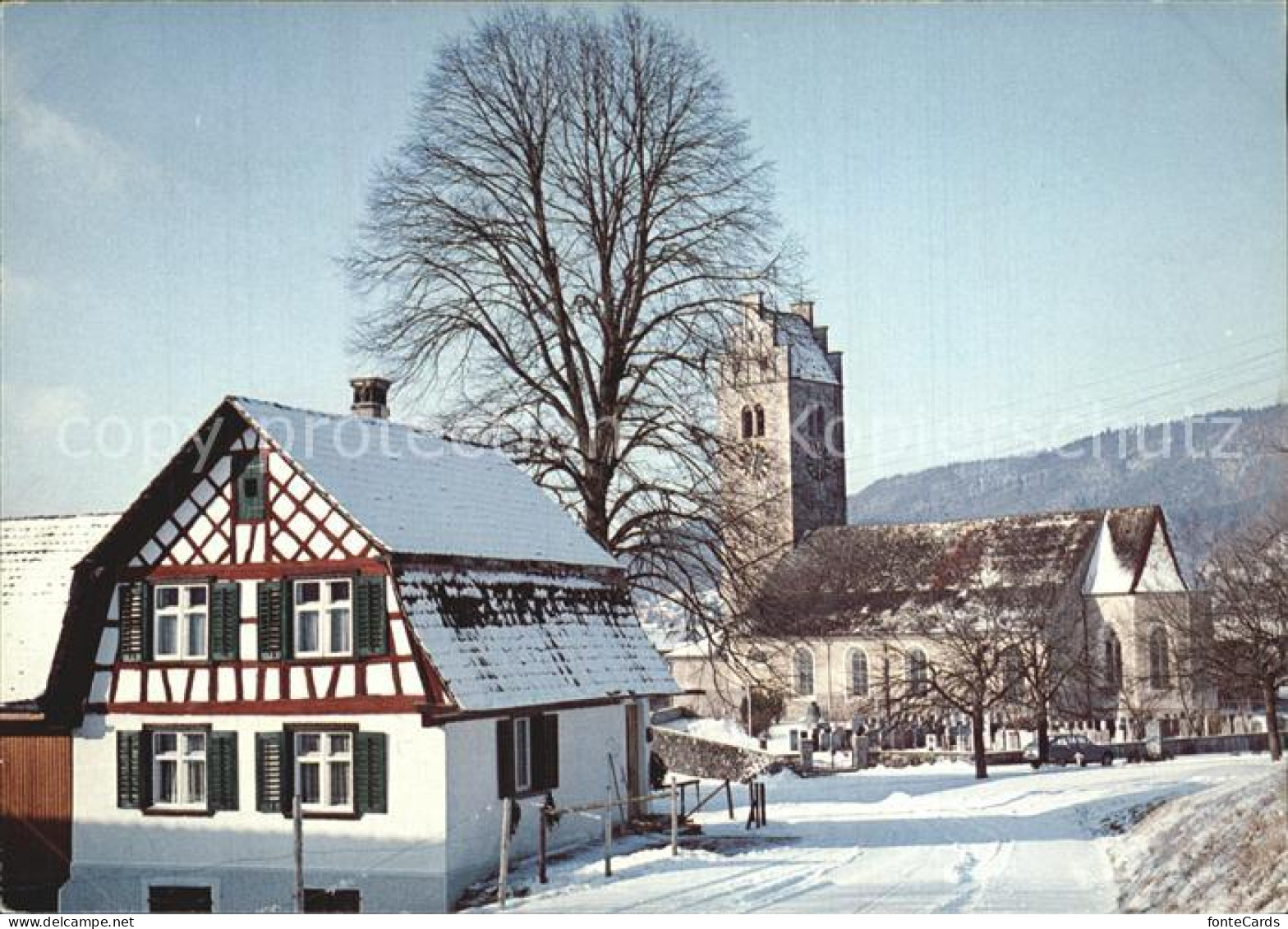 12589311 Lommis Dorfpartie Mit Kirche Im Winter 75 Jahre Thurgauer Heimatschutz  - Sonstige & Ohne Zuordnung