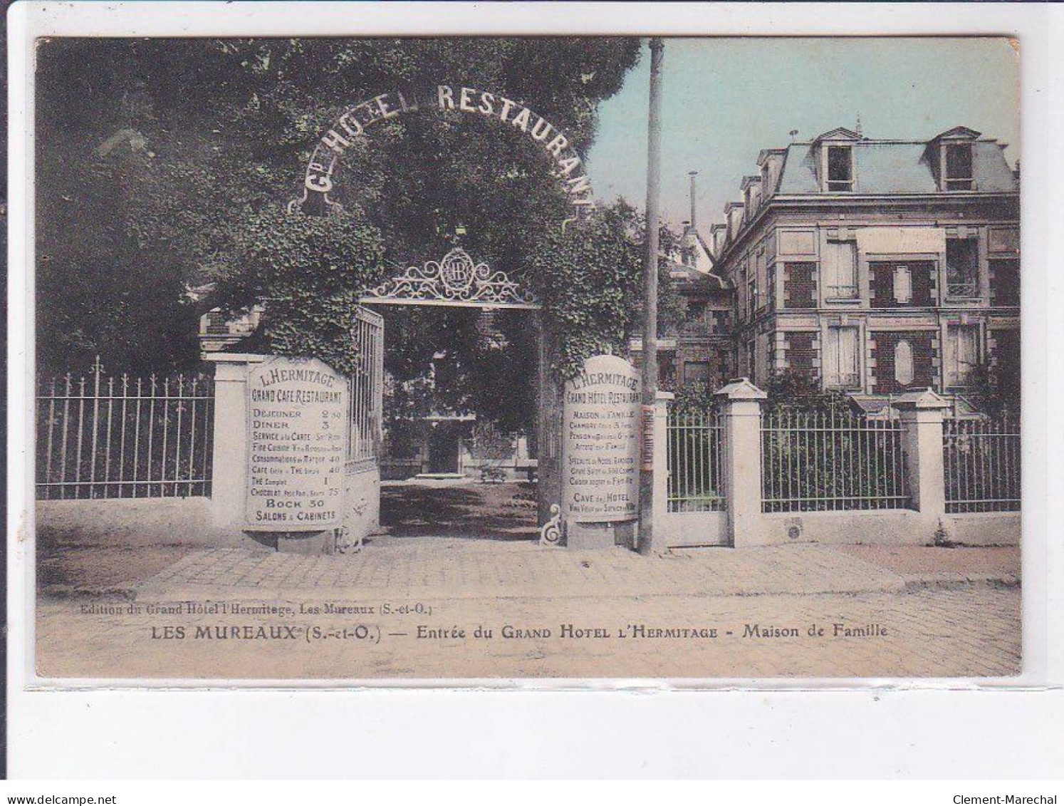 LES MUREAUX: Entrée Des Grand Hôtel L'hermitage, Maison De Famille - Très Bon état - Les Mureaux