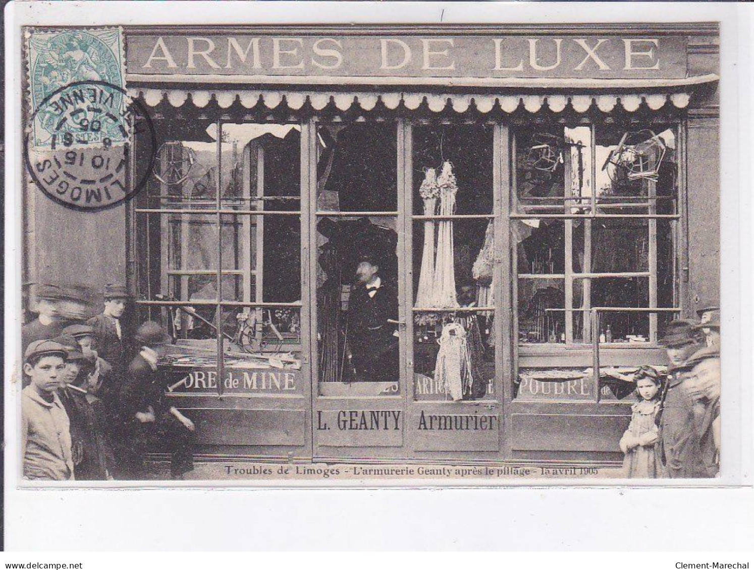 LIMOGES: Les Troubles De Limoges, L'armurerie Geanty Après Le Pillage - Très Bon état - Limoges