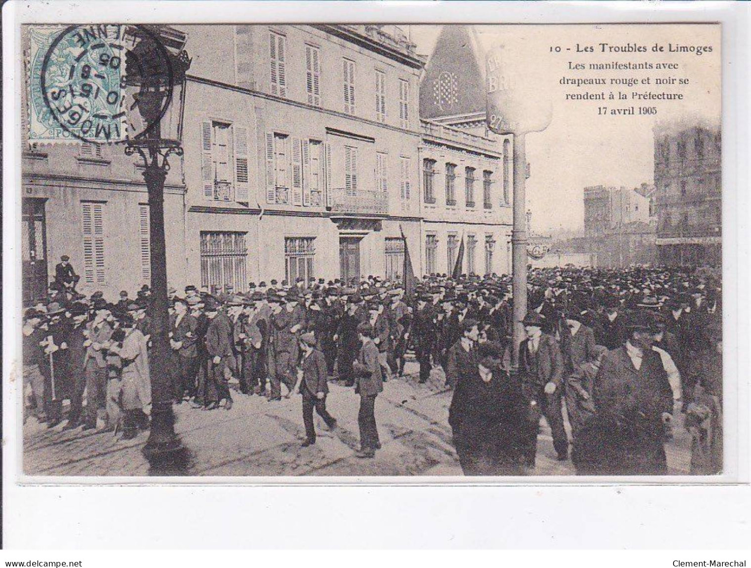 LIMOGES: Les Troubles De Limoges, Manifestation Avec Drapeaux Rouge Et Noir - Très Bon état - Limoges