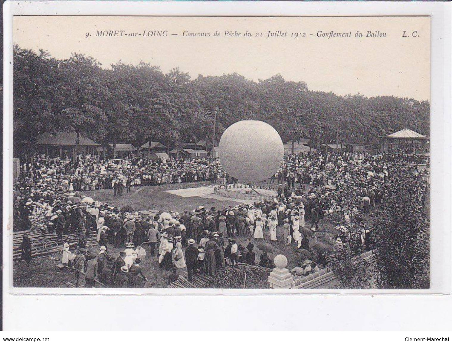 MORET-sur-LOING: Concours De Pêche Du 21 Juillet 1912, Gonflement Du Ballon - Très Bon état - Moret Sur Loing