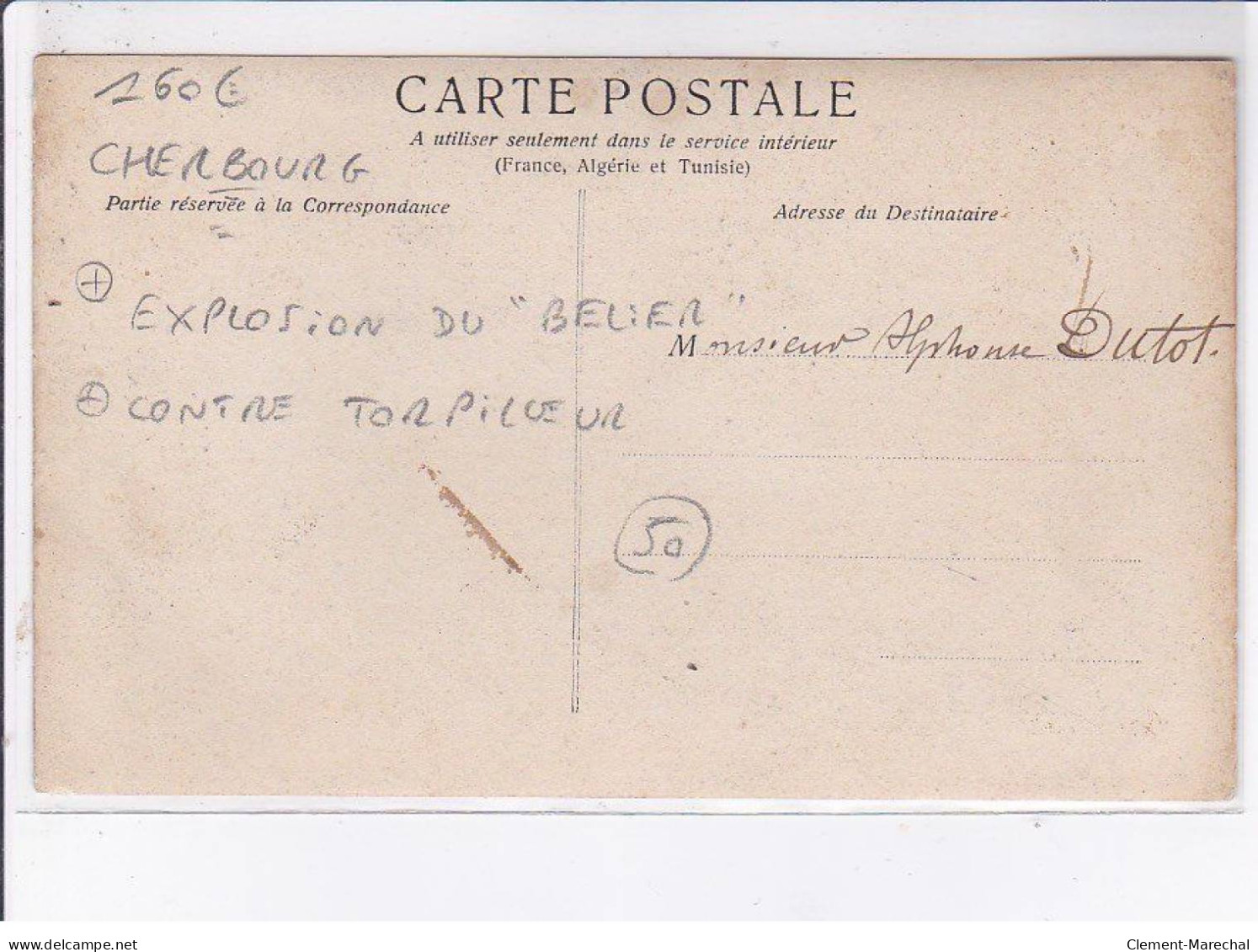 CHERBOURG: Explosion Du "belier", Contre Torpilleur, 17 Septembre 1904 - Très Bon état - Cherbourg