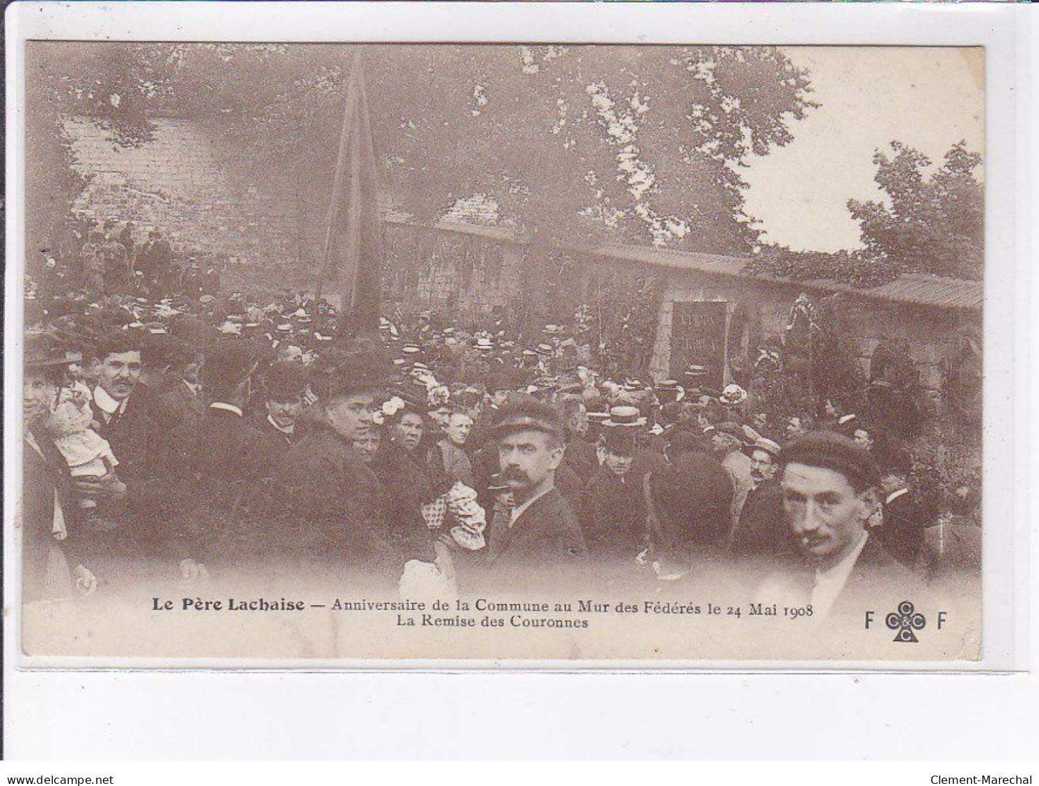 PARIS: Fleury, Le Père Lachaise, Anniversaire De La Commune Au Mur Des Fédérés Le 24 Mai 1908 - état - Sonstige Sehenswürdigkeiten