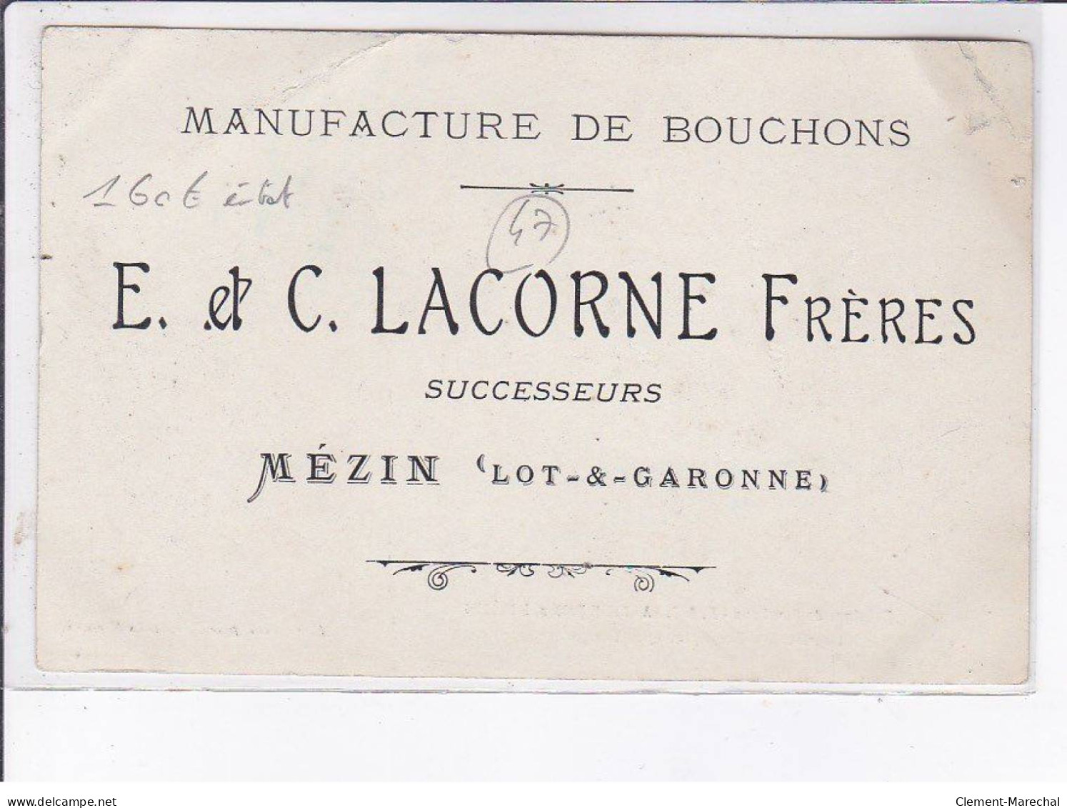 MEZIN: Fabrique De Bouchons, E. Et C. Lacorne Frère, La Machine à Compter Et Le Triage - état - Andere & Zonder Classificatie