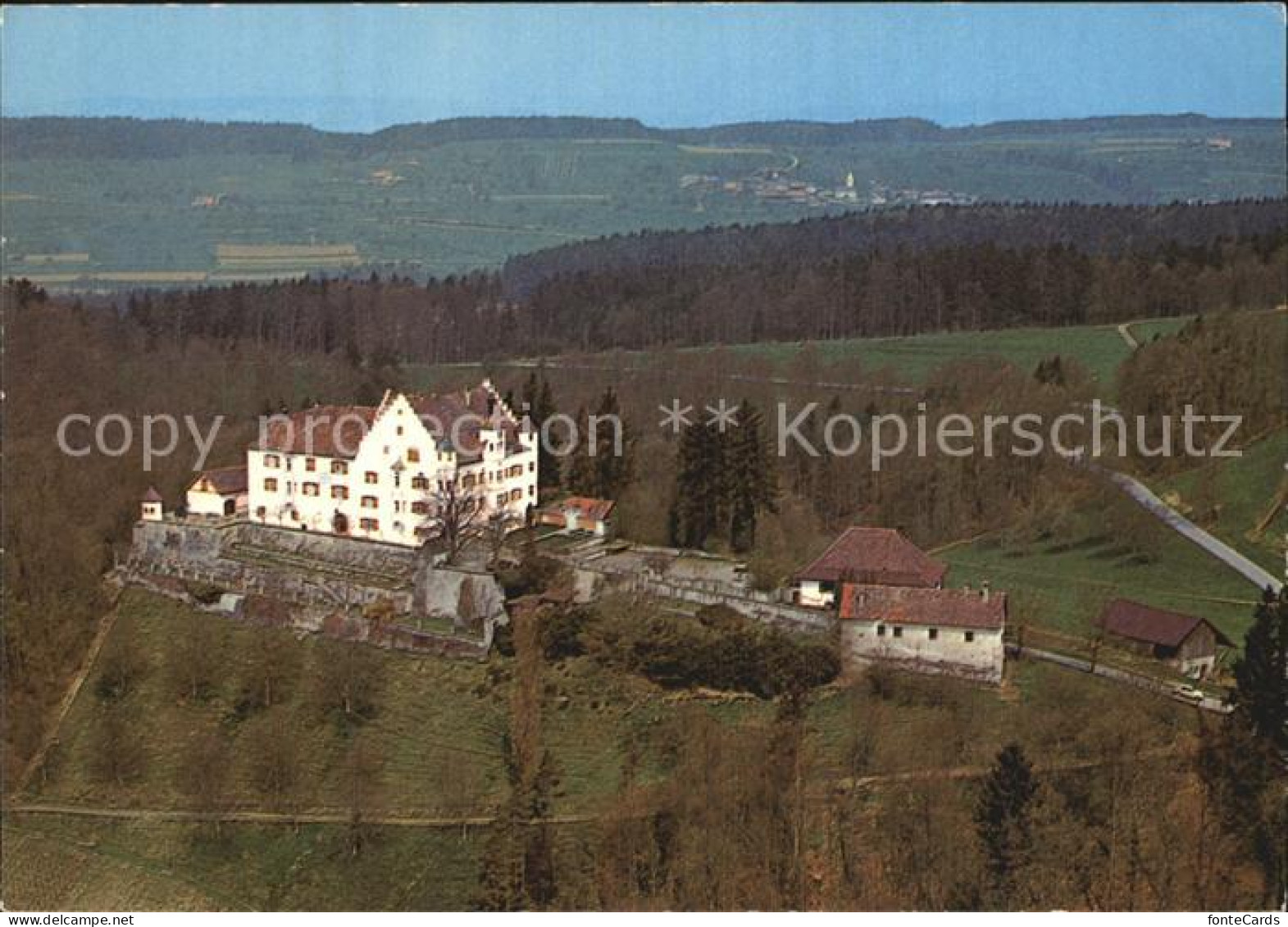 12589288 Stettfurt Schloss Sonnenberg Fliegeraufnahme Stettfurt - Autres & Non Classés