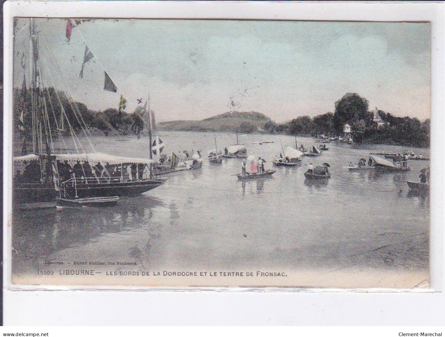 LIBOURNE: Les Bords De La Dordogne Et Le Tertre De Fronsac, Rare En Couleur - Très Bon état - Libourne