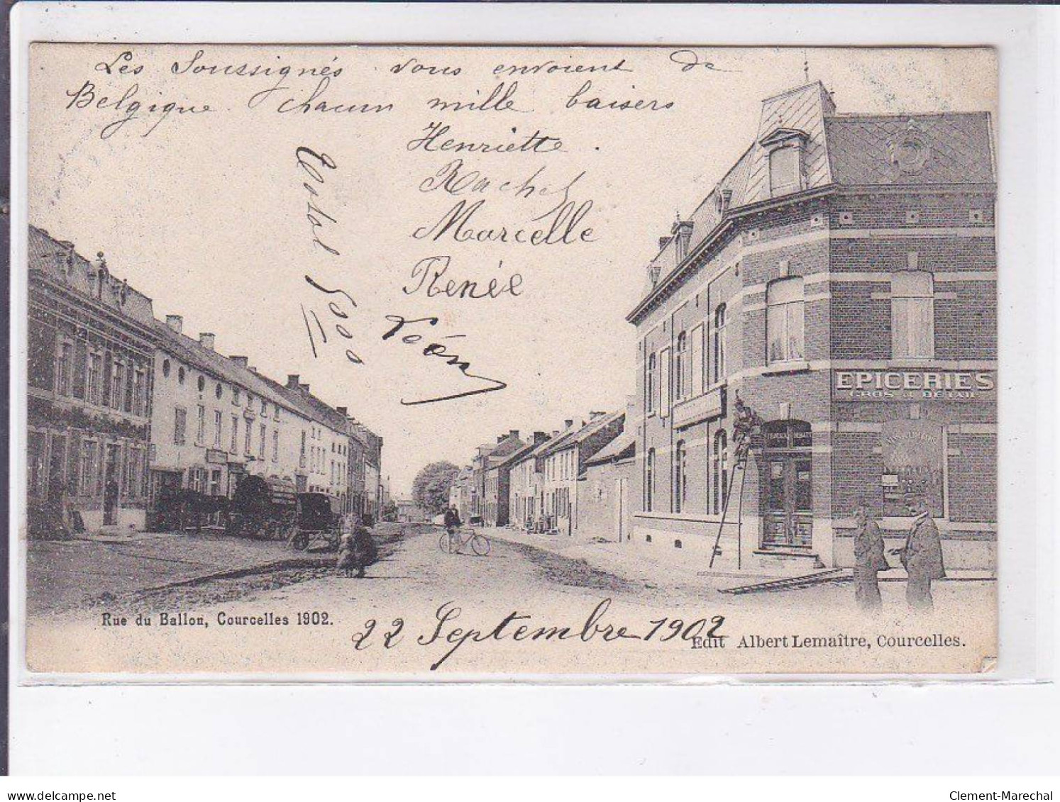 BELGIQUE - HAINAUT - COURCELLES: Rue Du Ballon, 1902 - Très Bon état - Courcelles