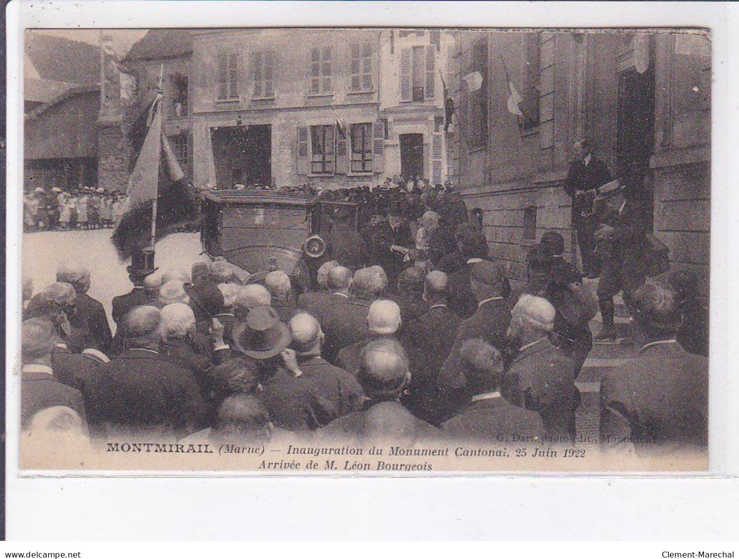 MONTMIRAIL: Inauguration Du Monument Cantonai, 25 Juin 1922, Arrivée De M. Léon Bourgeois - Très Bon état - Montmirail