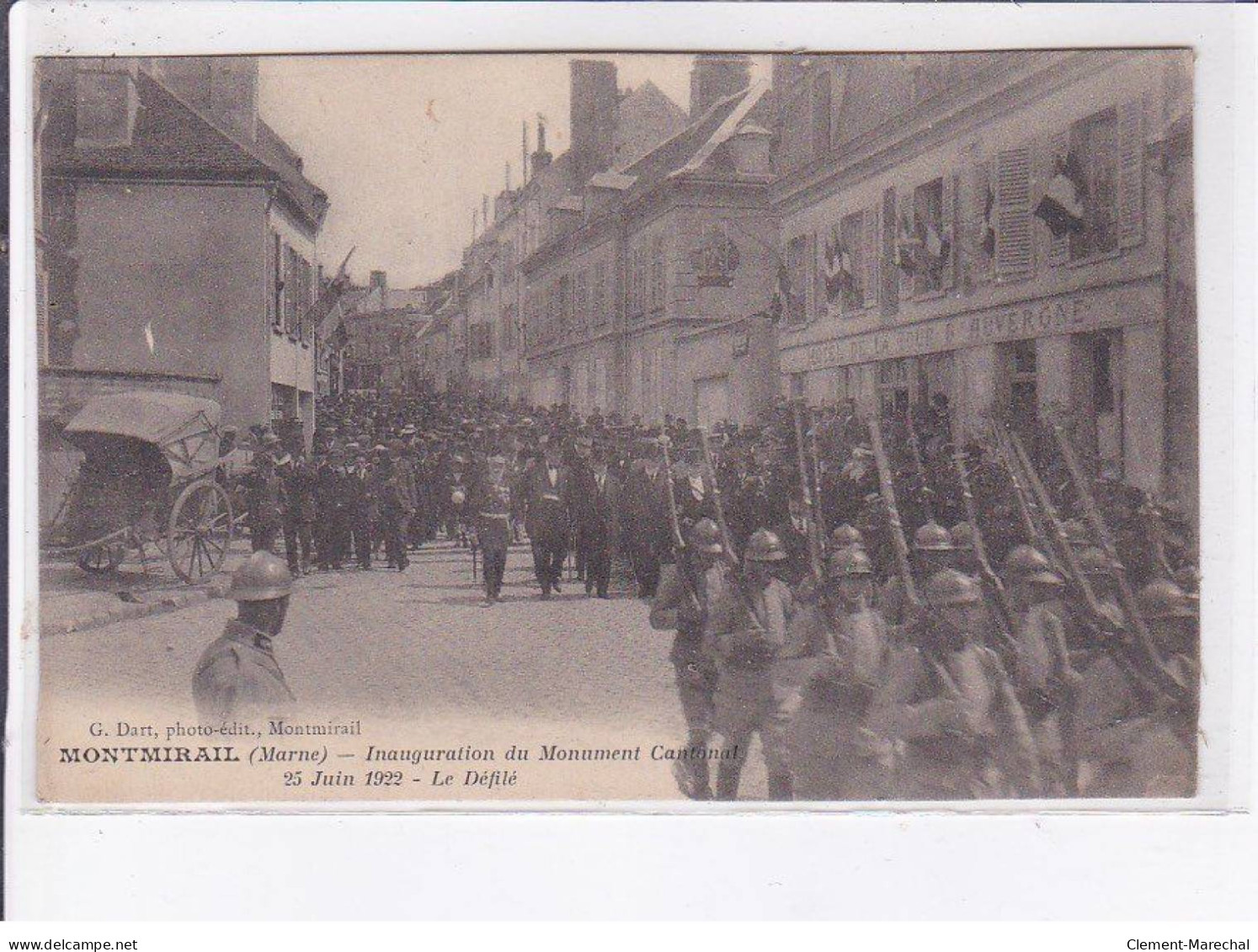 MONTMIRAIL: Inauguration Du Monument Cantonai, 25 Juin 1922, Le Défilé - Très Bon état - Montmirail