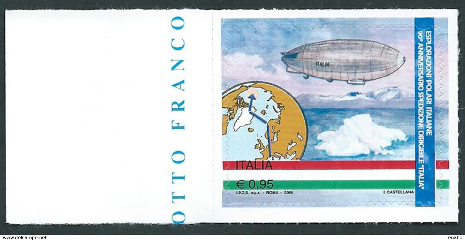 Italia, Italy, Italien, Italie 2018; Dirigibile “Italia” Al Polo Nord. Airship “Italia” To The North Pole. - Luchtballons