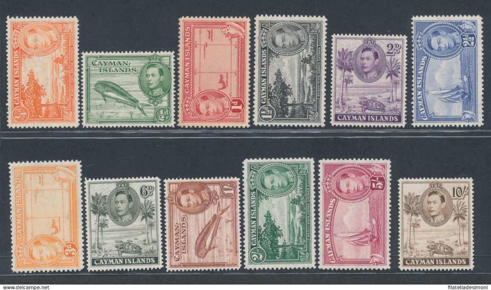 1938-48 Cayman Islands, Stanley Gibbons N. 115/26a, Serie Di 12 Valori, MNH** - Andere & Zonder Classificatie
