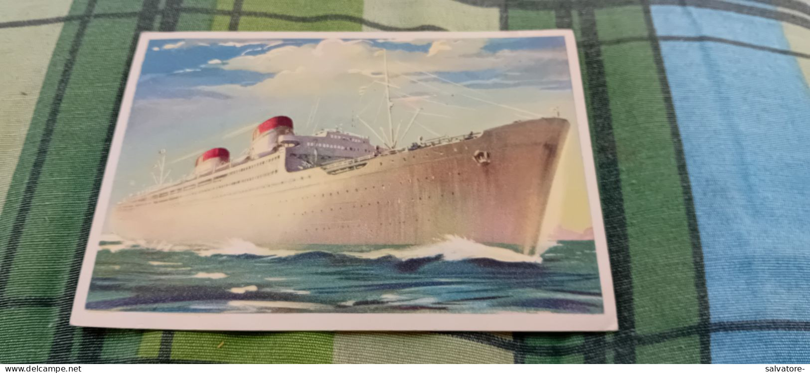 CARTOLINA T/N CONTE GRANDE- SOCIETA ' DI NAVIGAZIONE GENOVA- ANNI 50 NON VIAGGIATA - Veerboten