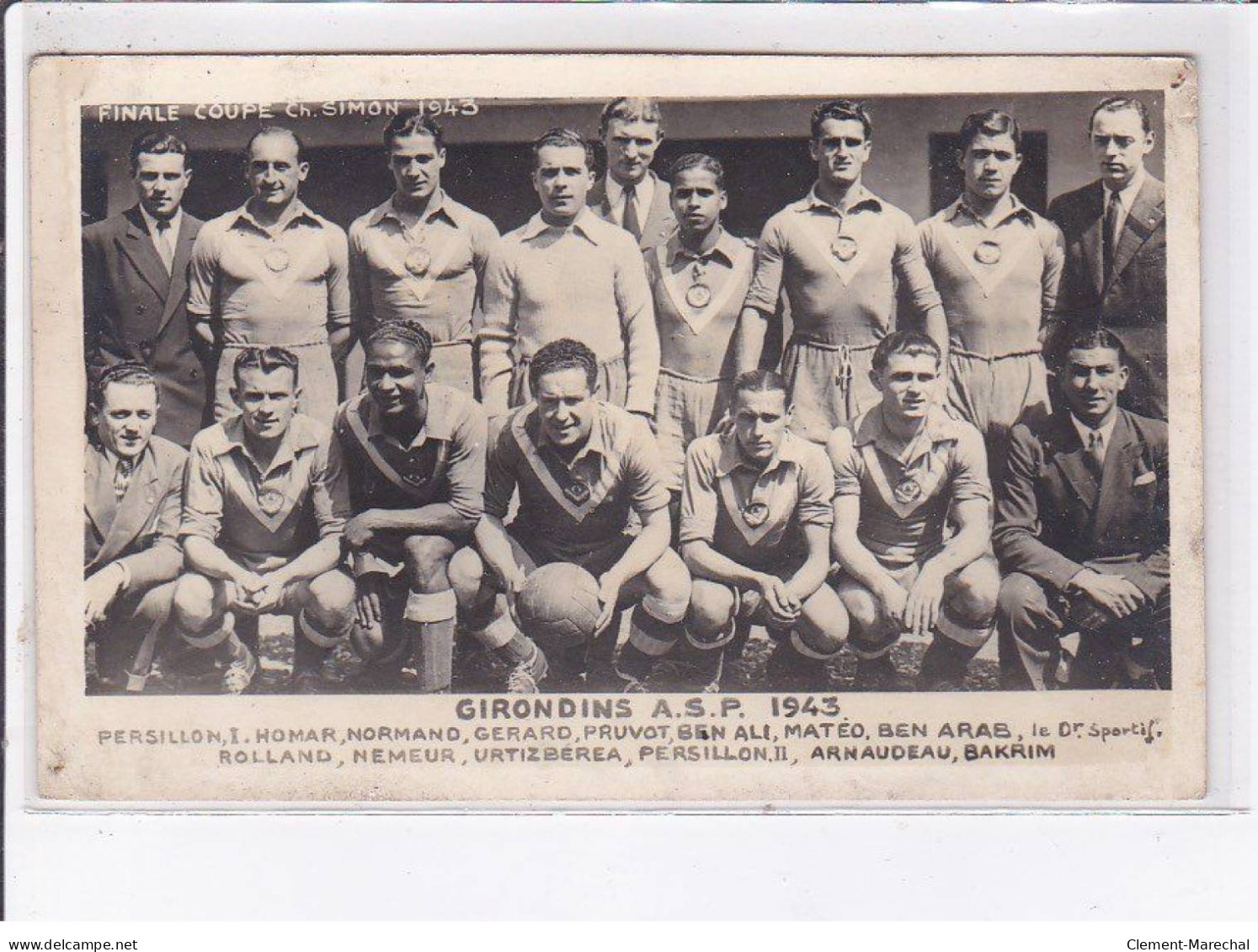 BORDEAUX: Football, Final Coupe Ch. Simon 1943 - Très Bon état - Bordeaux