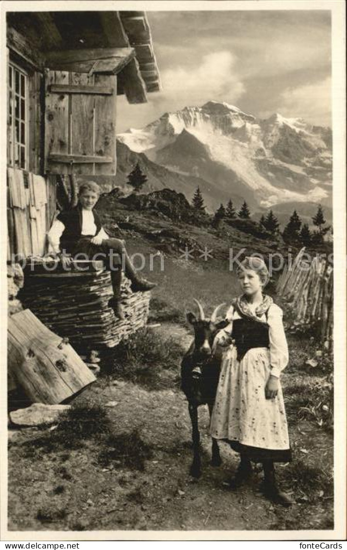 12589250 Brienz GR Auf Der Alm Bergbauernhof Kinder Ziege Alpenblick Brienz GR - Autres & Non Classés