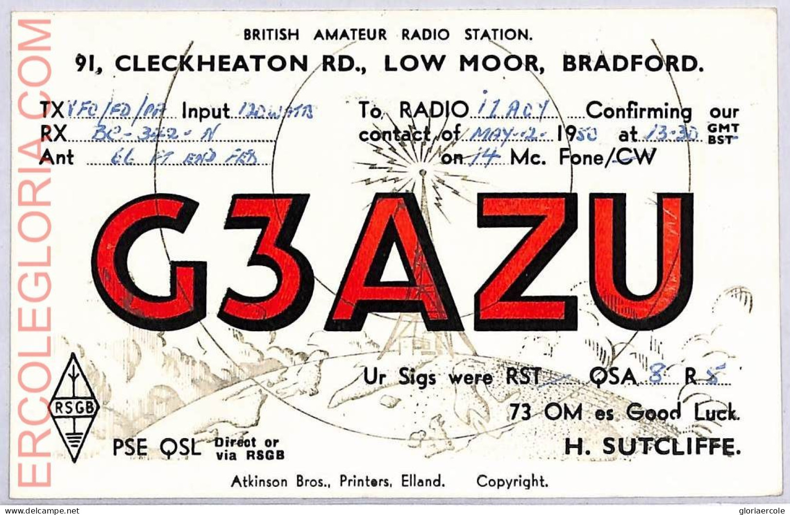 Ad9145 - GREAT BRITAIN - RADIO FREQUENCY CARD - 1950 - Radio