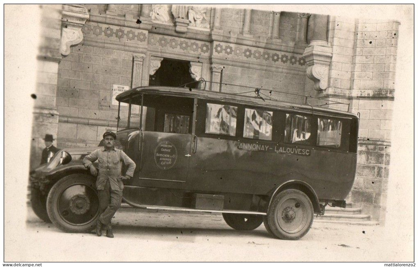 CARTE PHOTO ARDECHE - AUTOBUS " Ligne ANNONAY - LA LOUVESC " - Otros & Sin Clasificación