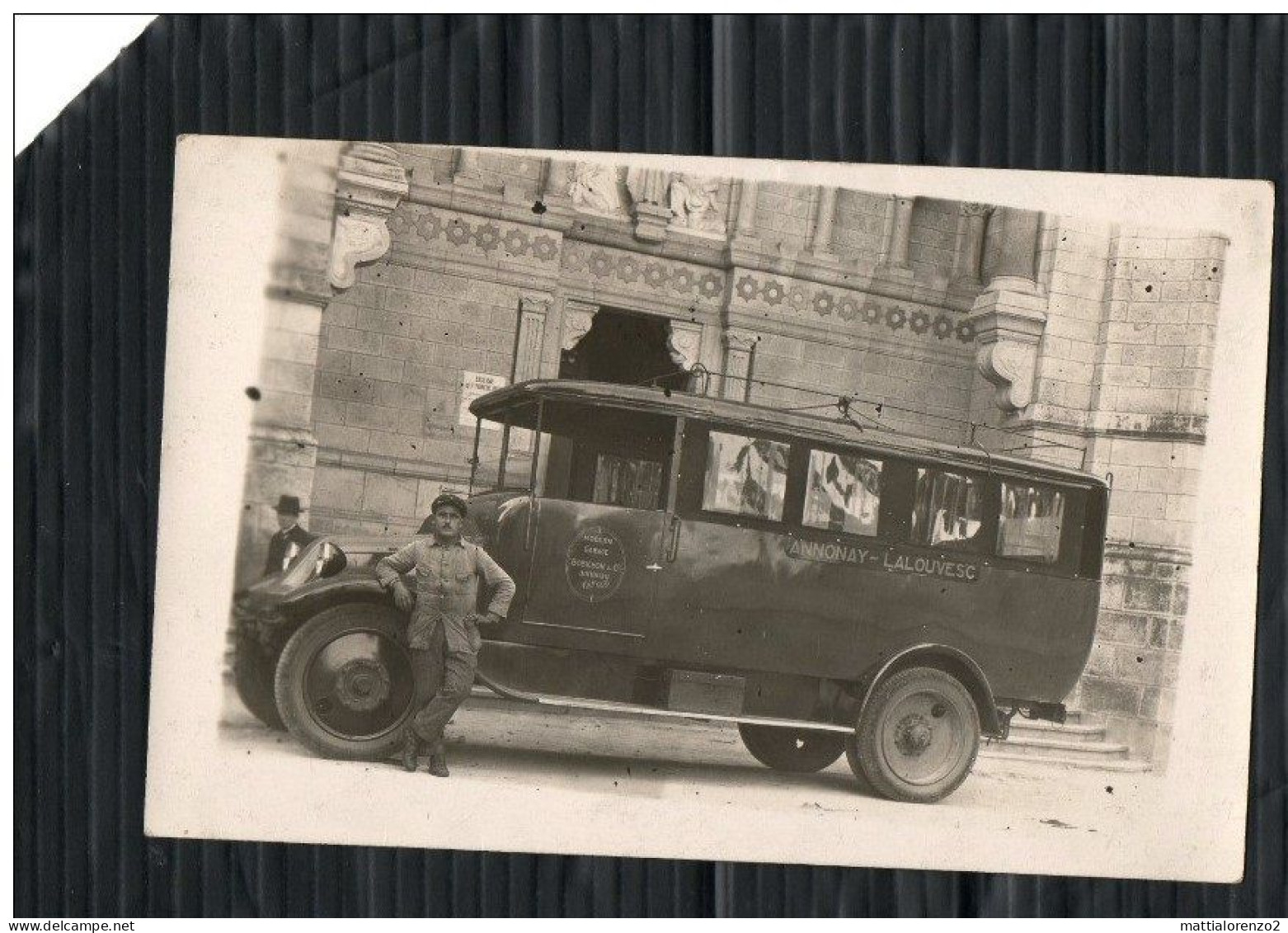 CARTE PHOTO ARDECHE - AUTOBUS " Ligne ANNONAY - LA LOUVESC " - Otros & Sin Clasificación