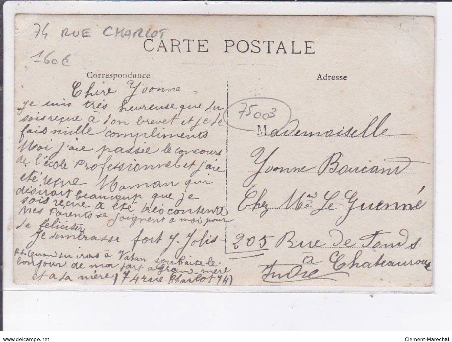 PARIS: 75003, 74 Rue Charlot, Coiffeur, Jolis - Bon état - Other Monuments