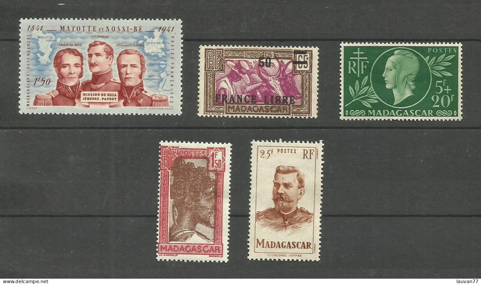 MADAGASCAR N°231, 239, 288, 289, 318 Neufs Avec Charnière* Cote 6.60€ - Nuovi