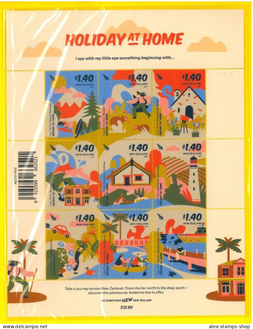 NEW ZEALAND 2021 HOLIDAY AT HOME Miniature Sheet - Blokken & Velletjes