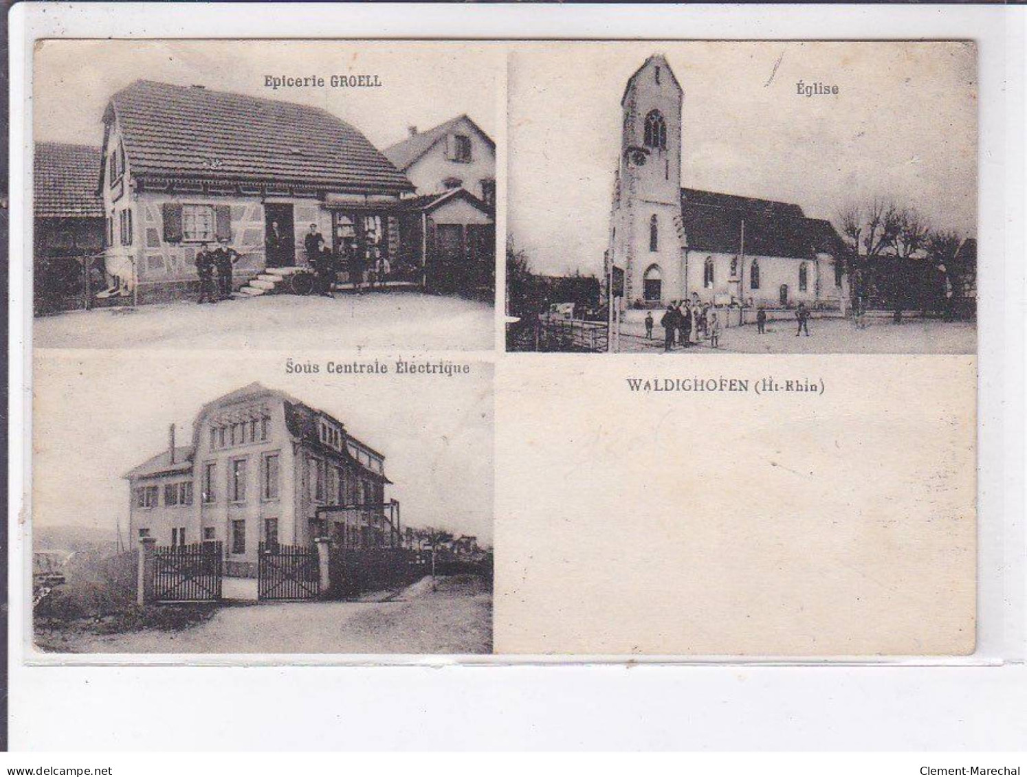 WALDIGHOFEN: épicerie Groell, Sous Centrale électrique, église - Très Bon état - Sonstige & Ohne Zuordnung