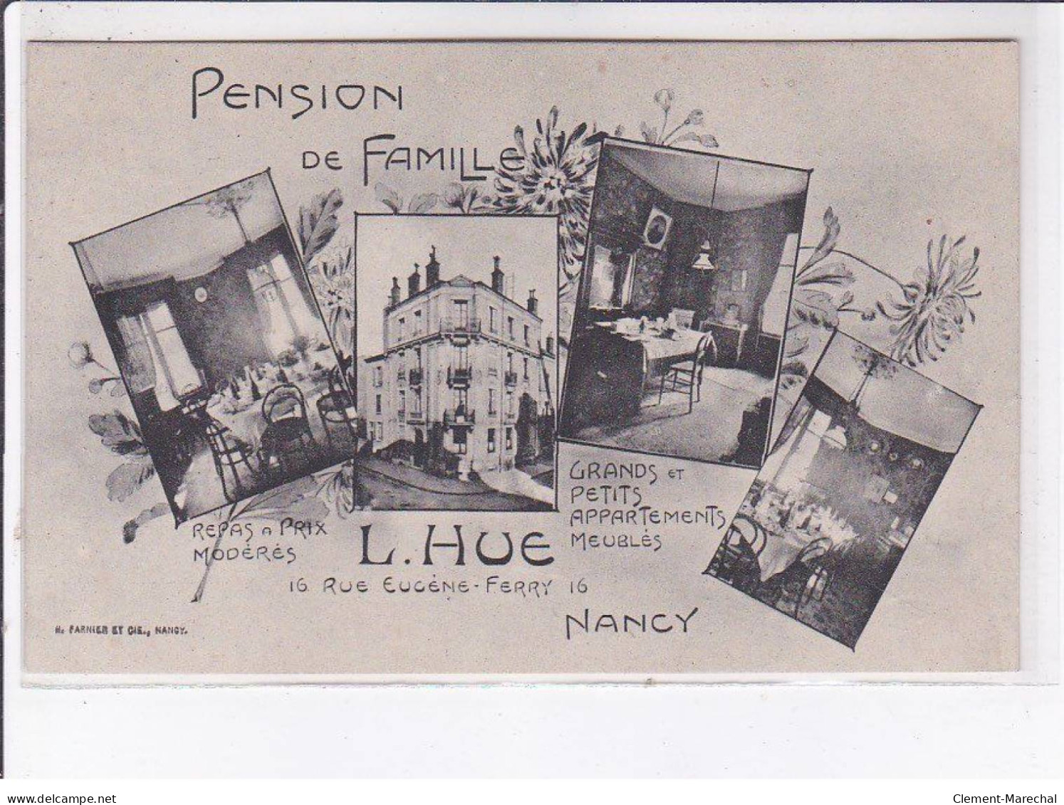 NANCY: Pension De Famille L. Hue - Très Bon état - Nancy