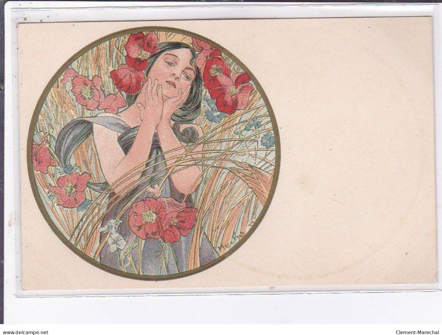 MUCHA Alphonse : Carte Postale Du Mois D' Aout (variante Sans Le Mois !) - Très Bon état - Mucha, Alphonse