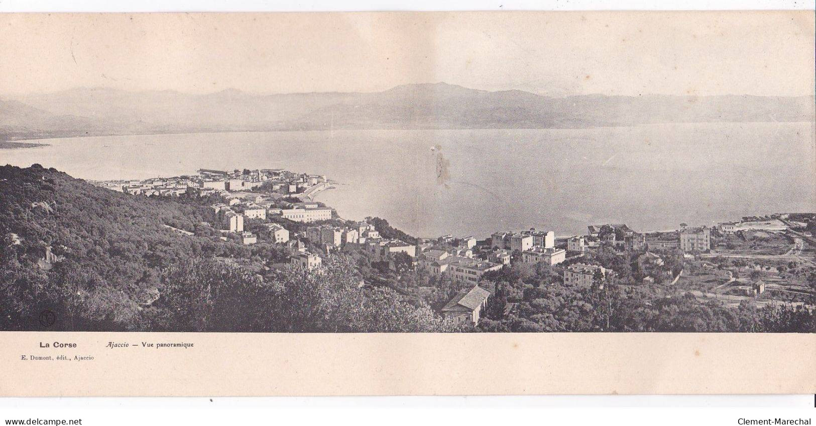 AJACCIO : Carte Postale Panoramique 30x14 Cm (éditeur Dumont) - Bon état (colée Au Dos) - Ajaccio