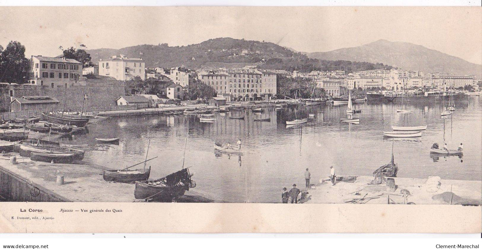 AJACCIO : Carte Postale Panoramique 30x14 Cm -vue Générale Des Quais(éditeur Dumont) - Bon état (colée Au Dos) - Ajaccio